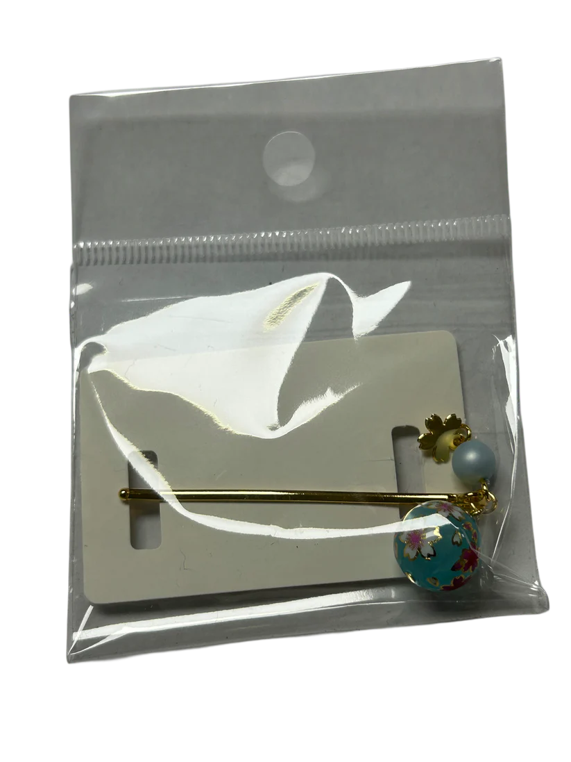 Sakura ball hairpin blue HD