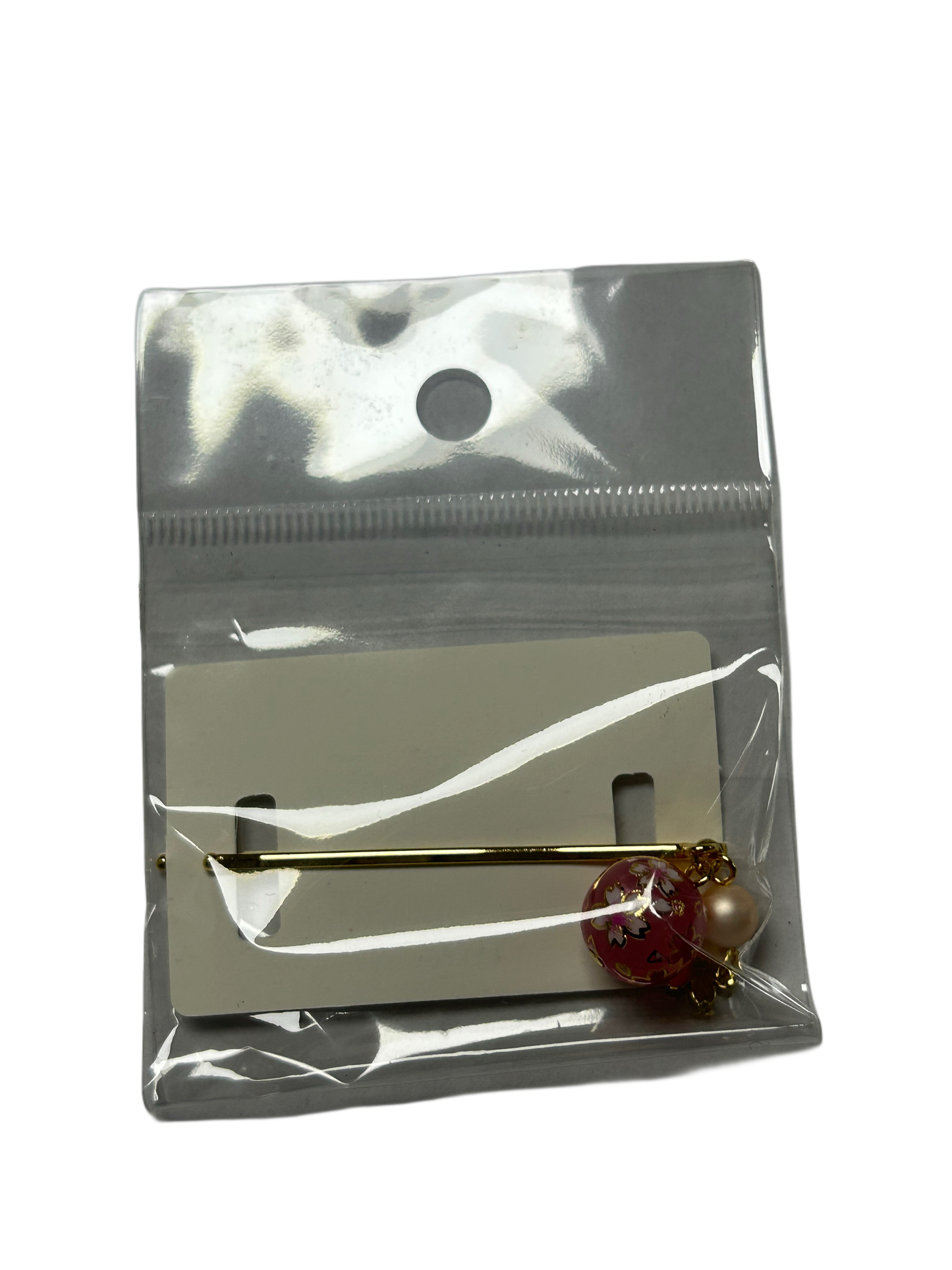 Sakura ball hairpin peach HD