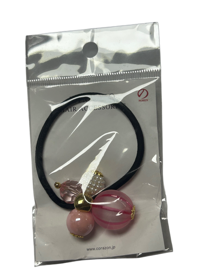 Noren Hair Rubber Glass Ball Dragonfly Ball Pink