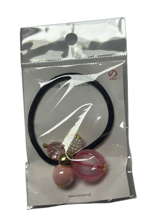 Noren Hair Rubber Glass Ball Dragonfly Ball Pink