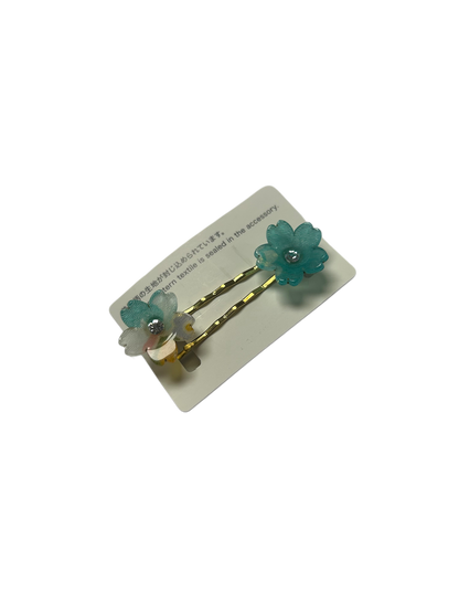 Set of 2 Hair Accessories Acrylic Hairpin Set Blue