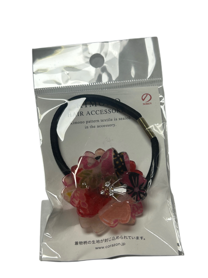 Acrylic Original Sakura Hair tie Pony Japanese pattern Flower Red