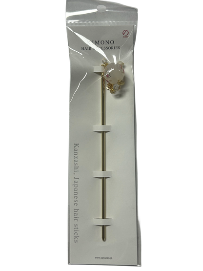 Noren Hair Pin, Bubble Ball, Hair Accessory White