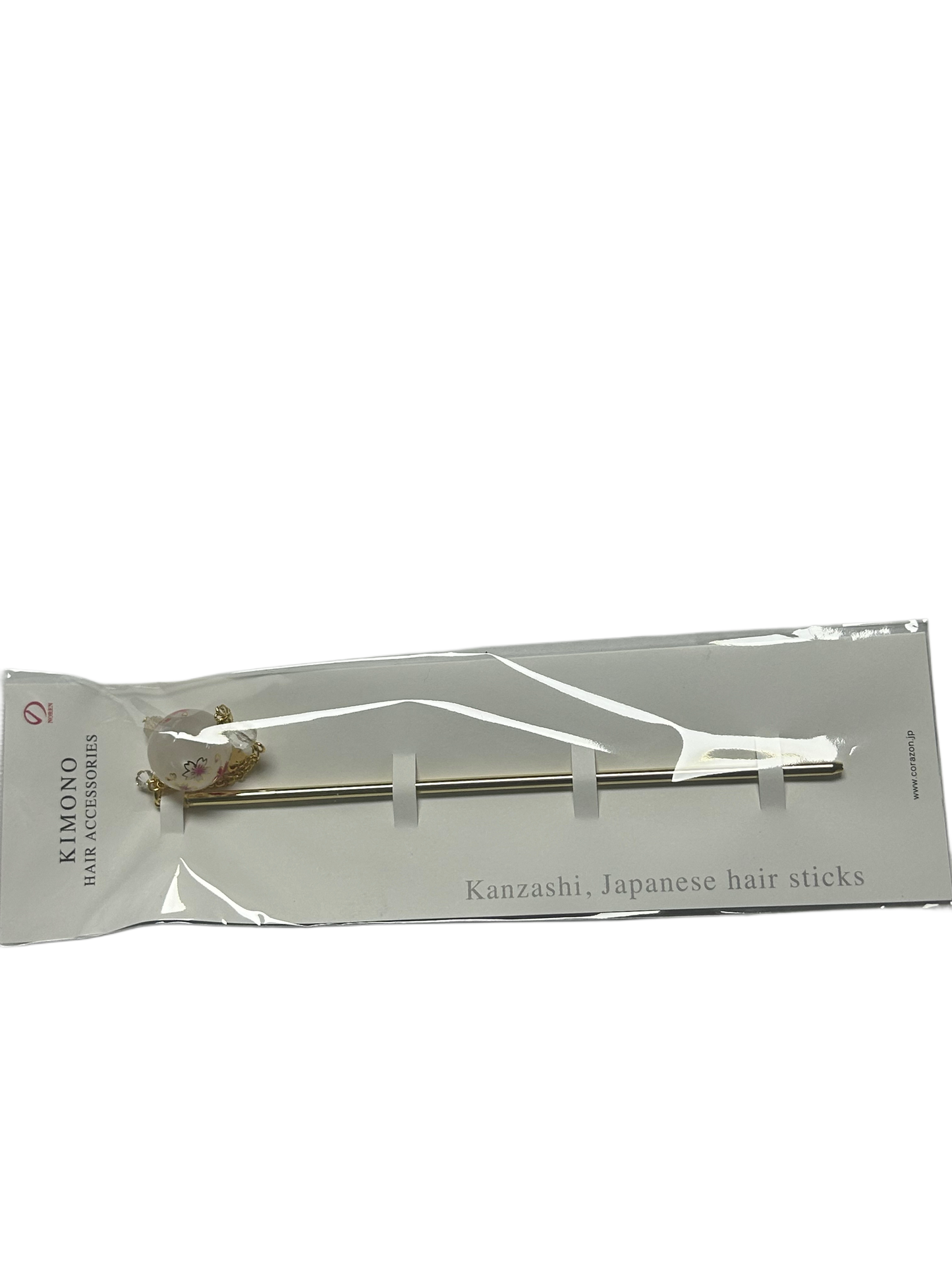 Noren Hair Pin, Bubble Ball, Hair Accessory White