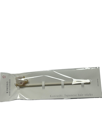 Noren Hair Pin, Bubble Ball, Hair Accessory White