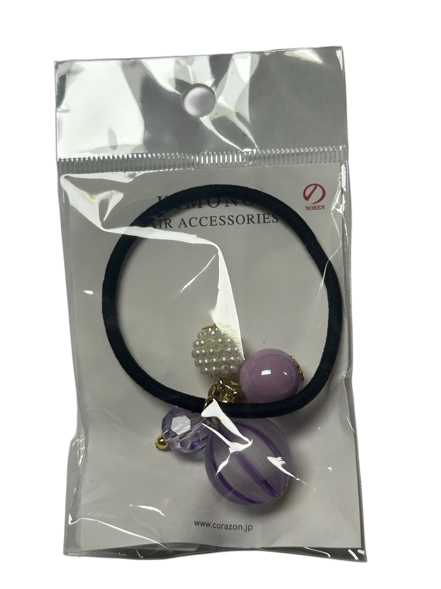 Noren Hair Rubber Glass Ball Dragonfly Ball Purple