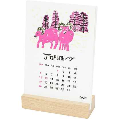 Greeting Life Letterpress Stand Calendar 2025 C-1615-MR