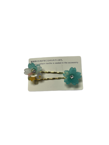 Set of 2 Hair Accessories Acrylic Hairpin Set Blue