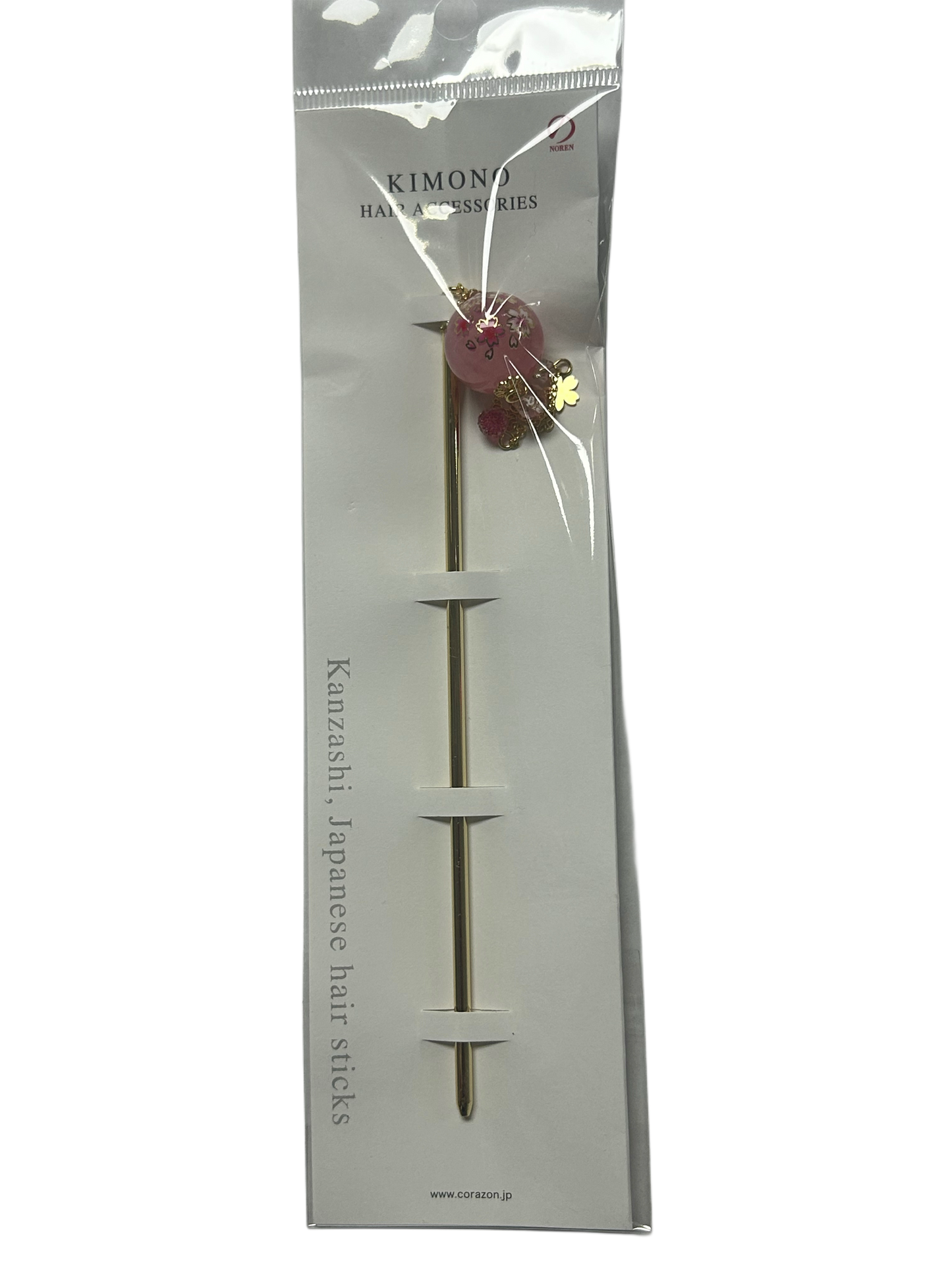 Noren Hair Pin, Bubble Ball, Hair Accessory Peach