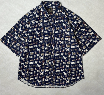 Japanese Pattern Short-Sleeved RG (Japanese Dog Illustration)