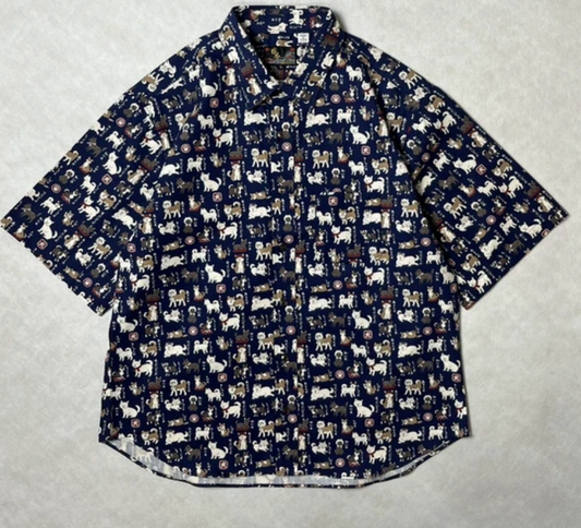 Japanese Pattern Short-Sleeved RG (Japanese Dog Illustration)