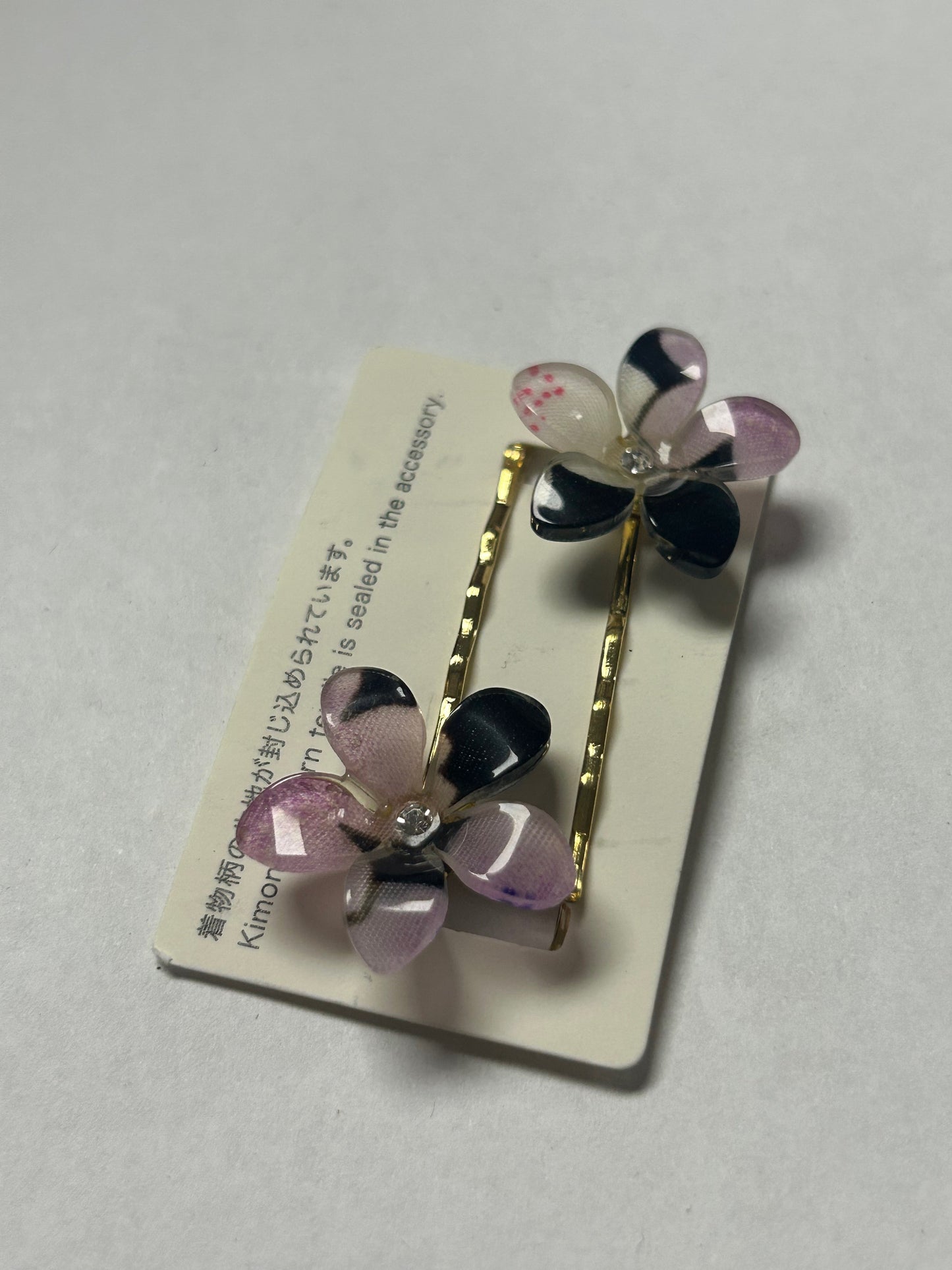 Set of 2 Hair Accessories Acrylic Hairpin Set Purple