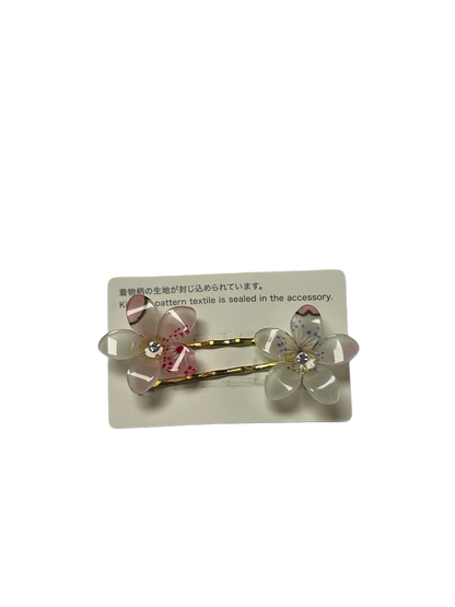 Set of 2 Hair Accessories Acrylic Hairpin Set Pink