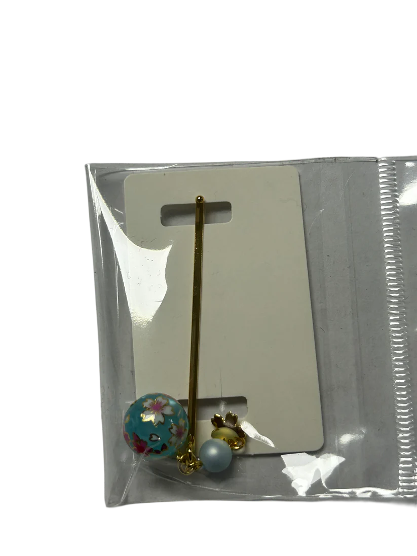Sakura ball hairpin blue HD