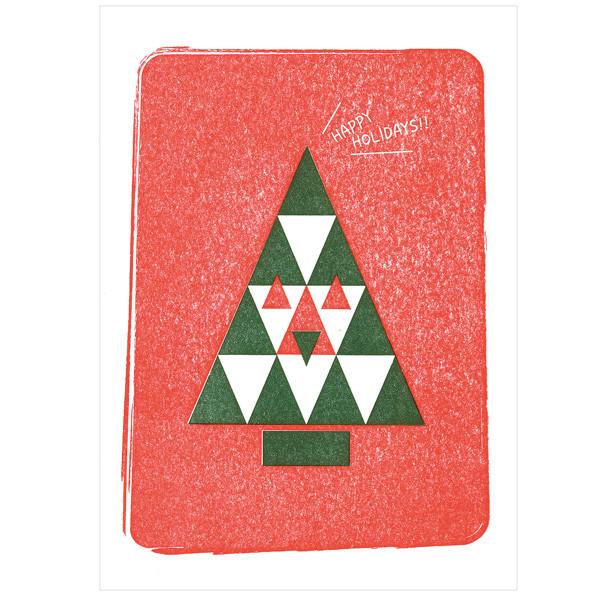 japanwave Tegami Letterpress Greeting Card Happy HOLIDAYS!!