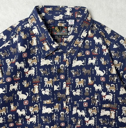 Japanese Pattern Short-Sleeved RG (Japanese Dog Illustration)