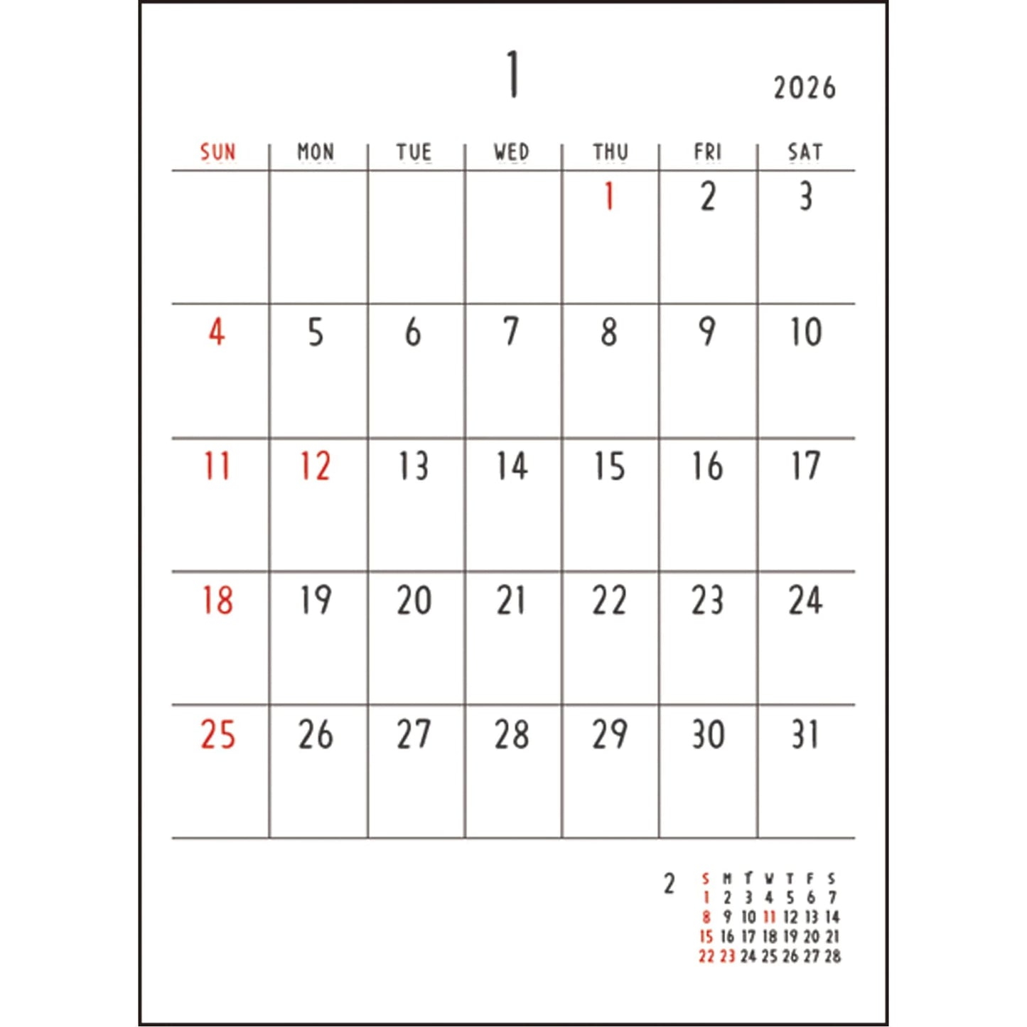 2026 Desk Calendar by Noritake