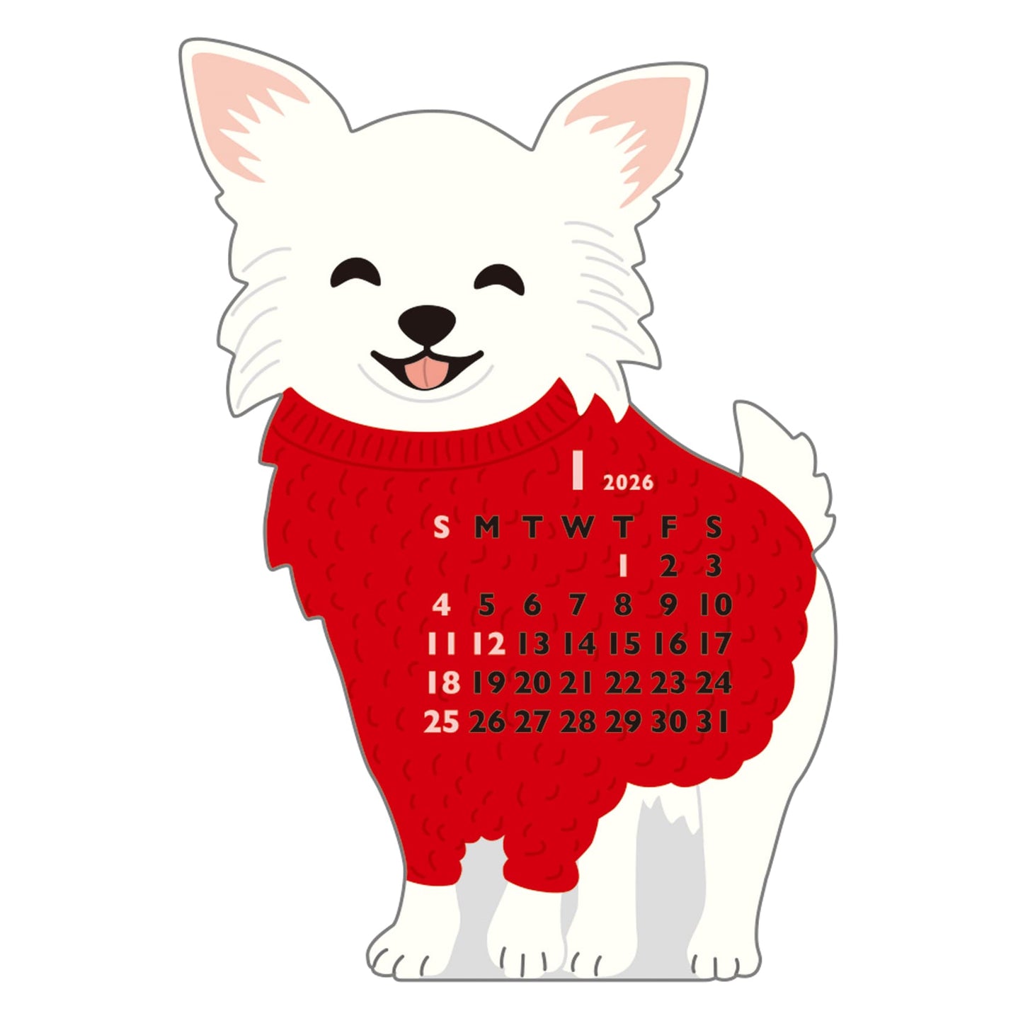 Adorable 2026 Cat Desktop Calendar - Whimsical Animal Die-Cut Design By GreetingLife (Model C-1717)