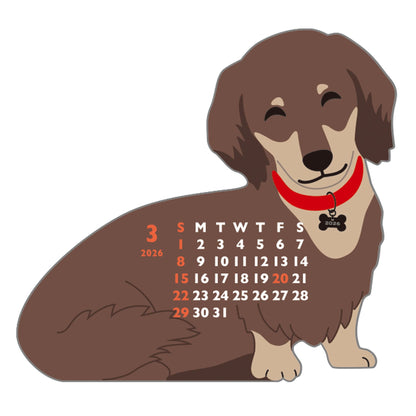 2026 Calendar-Animal Die Cut - MINI DACHSCHUND
