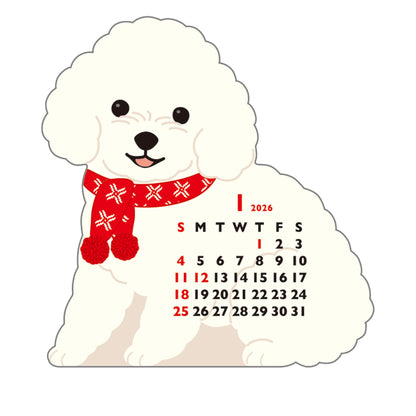 2026 Calendar-Animal Die Cut - MINI TOY POODLE