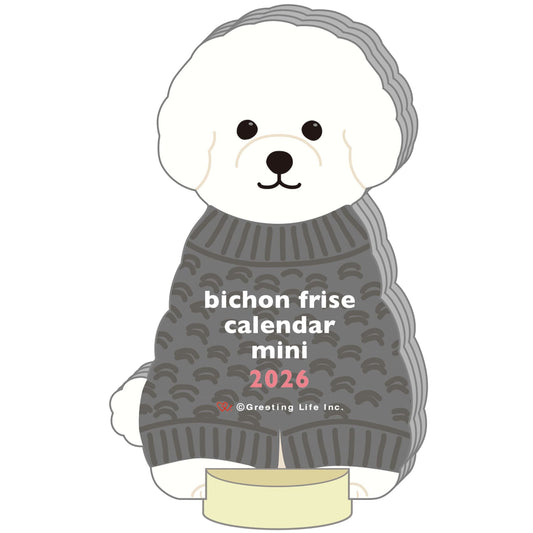 2026 Calendar-Animal Die Cut - MINI BICHON FRISE
