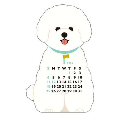 2026 Calendar-Animal Die Cut - MINI BICHON FRISE