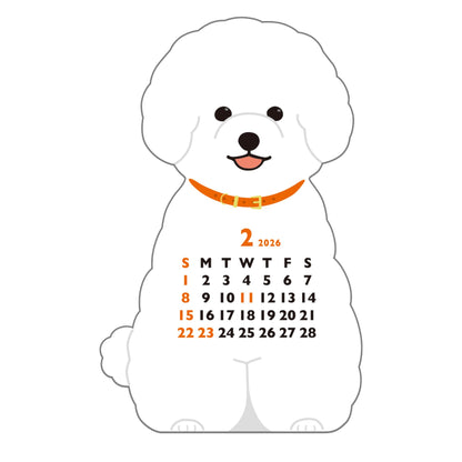 2026 Calendar-Animal Die Cut - MINI BICHON FRISE