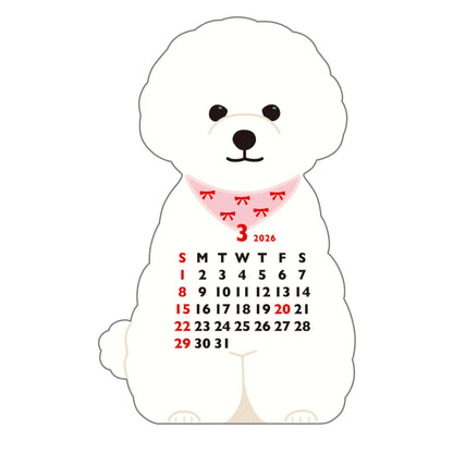 2026 Calendar-Animal Die Cut - MINI BICHON FRISE