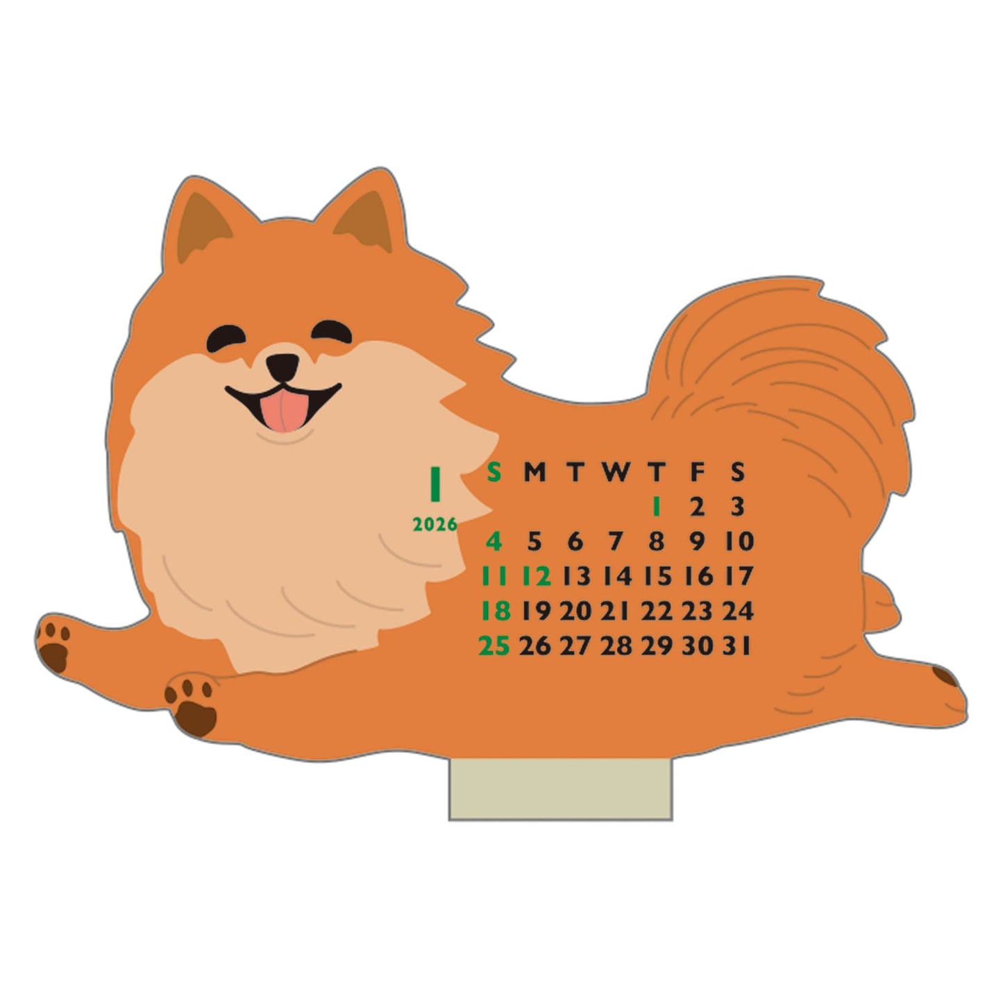 2026 Calendar-Animal Die Cut - MINI POMERANIAN