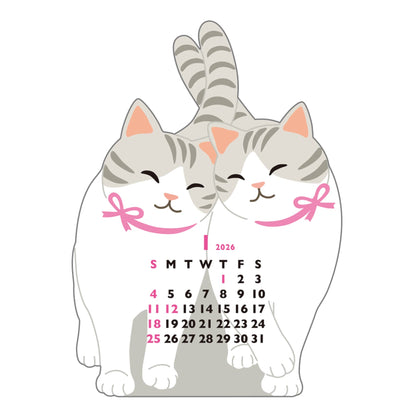 2026 Calendar-Animal Die Cut - MINI TWIN CAT