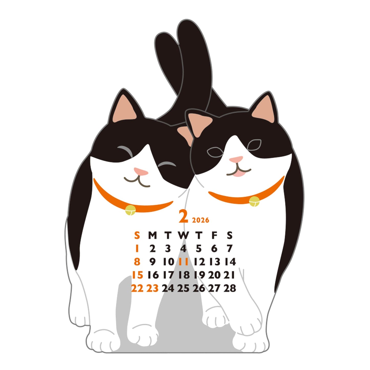 2026 Calendar-Animal Die Cut - MINI TWIN CAT