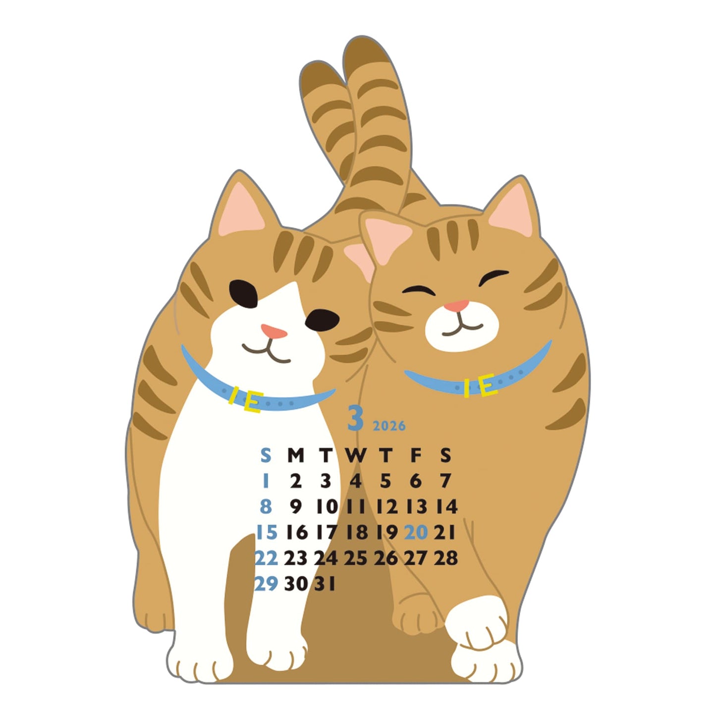 2026 Calendar-Animal Die Cut - MINI TWIN CAT