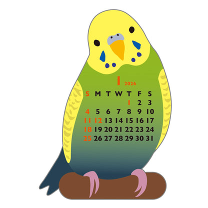 2026 Calendar-Animal Die Cut - MINI PARAKEET