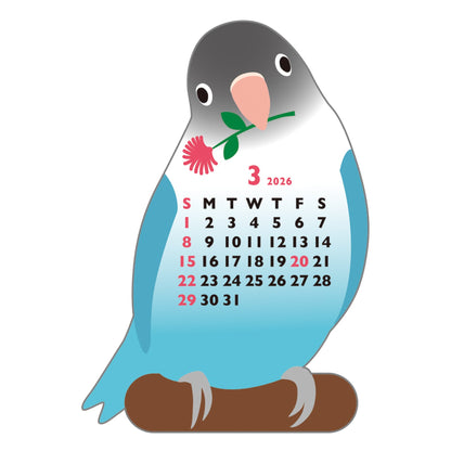2026 Calendar-Animal Die Cut - MINI PARAKEET