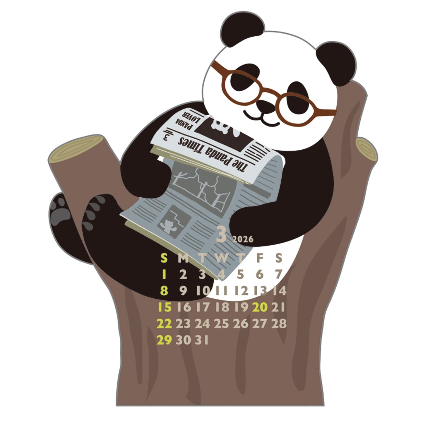 2026 Calendar-Animal Die Cut - MINI PANDA