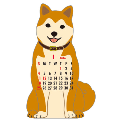 2026 Calendar-Animal Die Cut - Japanese Dog