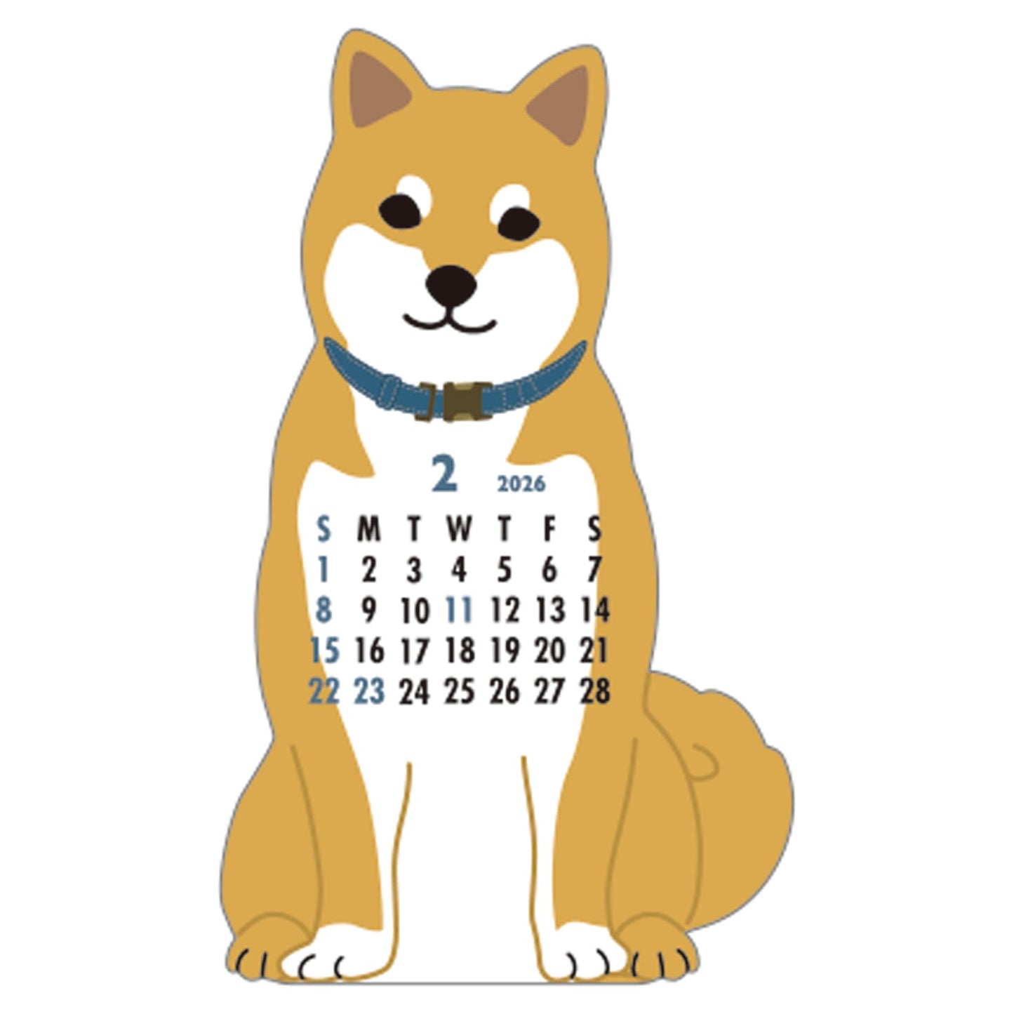 2026 Calendar-Animal Die Cut - Japanese Dog