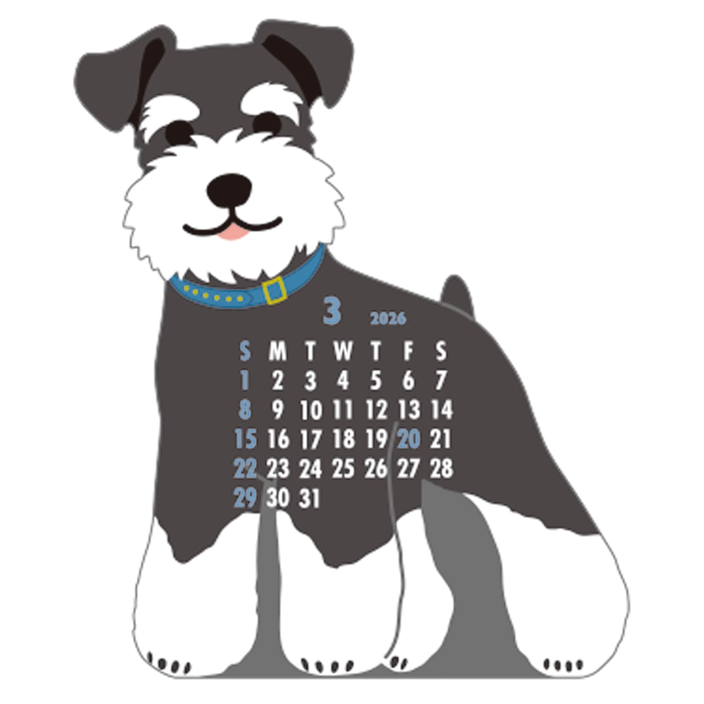 2026 Calendar-Animal Die Cut - Schnauzer