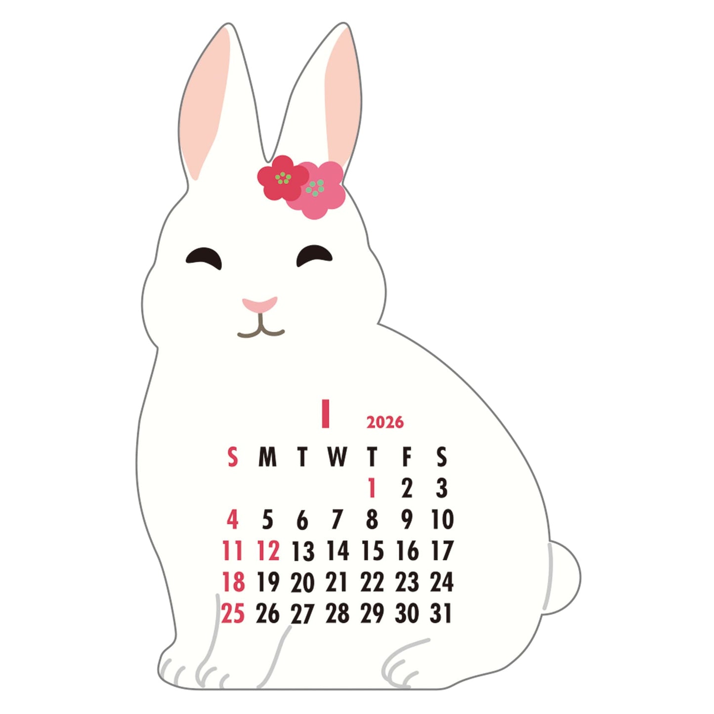2026 Calendar-Animal Die Cut - Rabbit