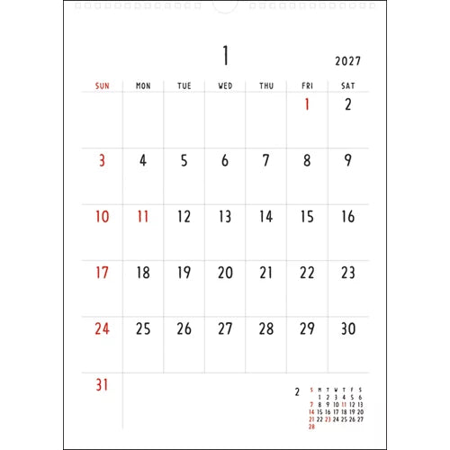 2027 Wall Calendar - Noritake