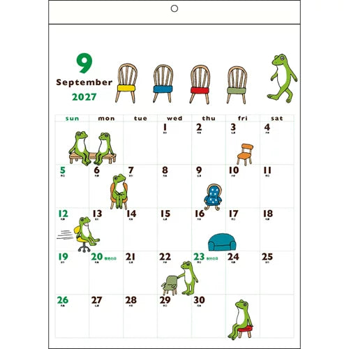 2027 Wall Calendar - Frog Time