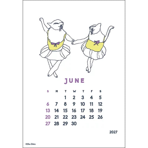 2027 Calendar - Desk Calendar with Letterpress Stand - Shu Shiro