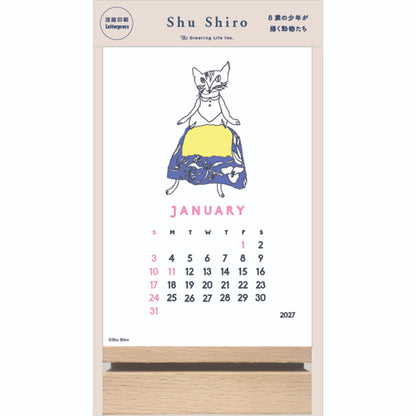 2027 Calendar - Desk Calendar with Letterpress Stand - Shu Shiro