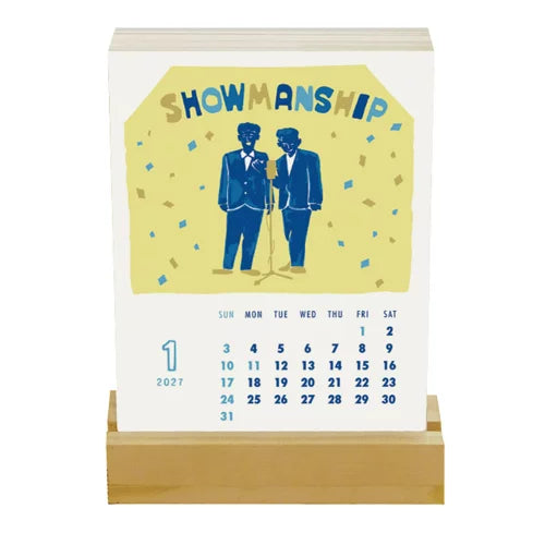 2027 Calendar - Desk Calendar with Letterpress Stand - Chalkboy
