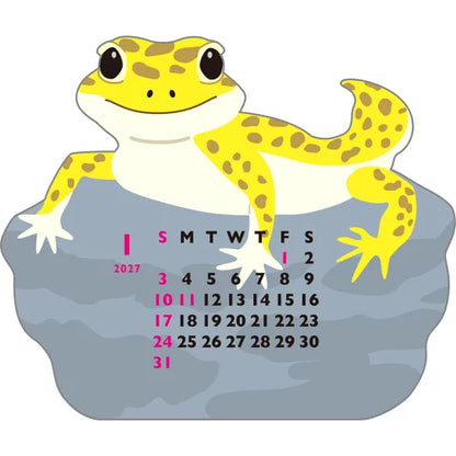 2027 Desk Calendar - Animal Die-Cut Mini - Leopard Gecko
