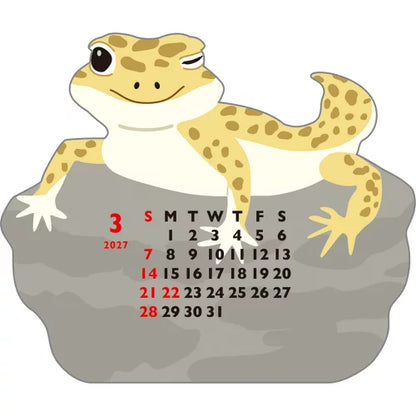 2027 Desk Calendar - Animal Die-Cut Mini - Leopard Gecko