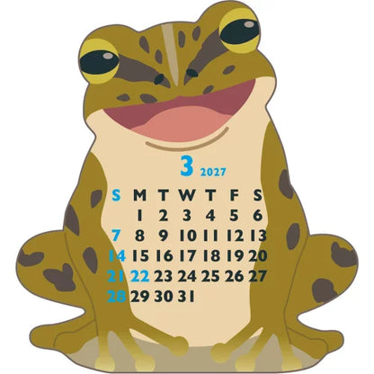 2027 Desk Calendar - Animal Die-Cut Mini - Frog