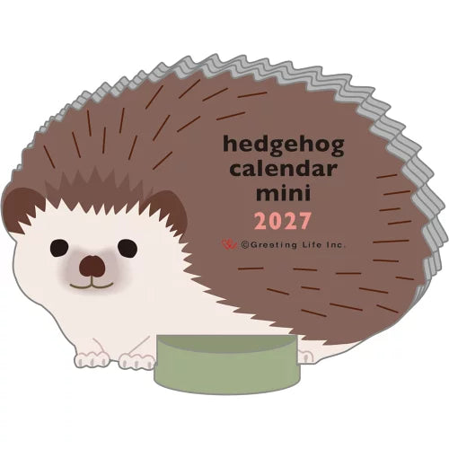 2027 Desk Calendar - Animal Die-Cut Mini - Hedgehog