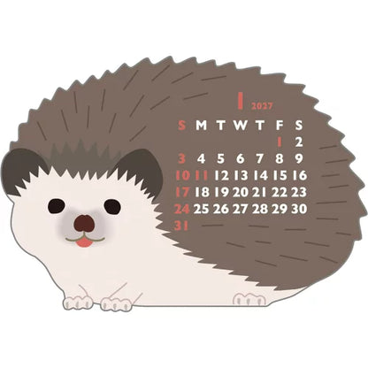 2027 Desk Calendar - Animal Die-Cut Mini - Hedgehog