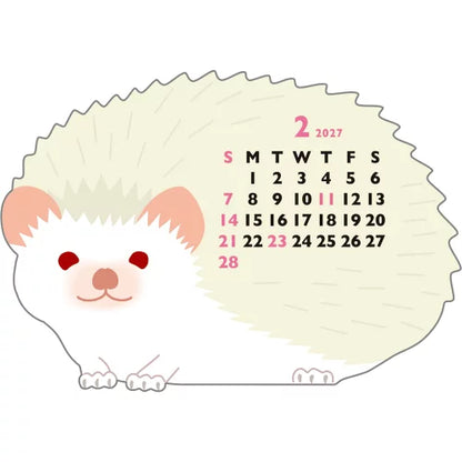 2027 Desk Calendar - Animal Die-Cut Mini - Hedgehog
